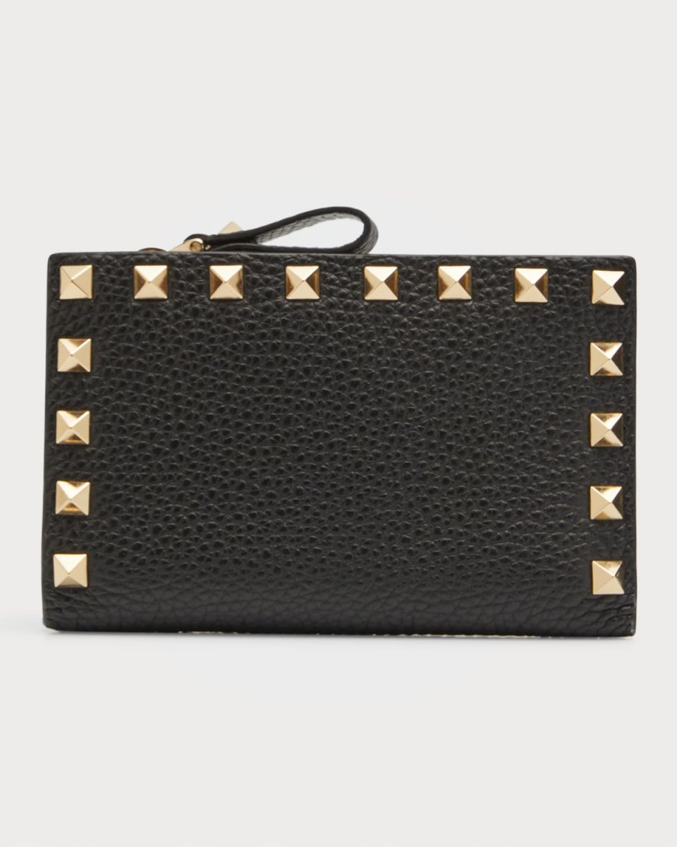 Rockstud Leather Zip Coin Purse/Card Holder